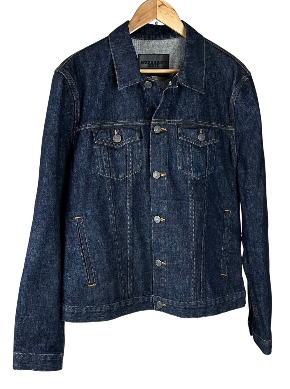 Burberry Brit Men's Denim Indigo Blue Jacket Button Up Size US 38 (Med) NWT